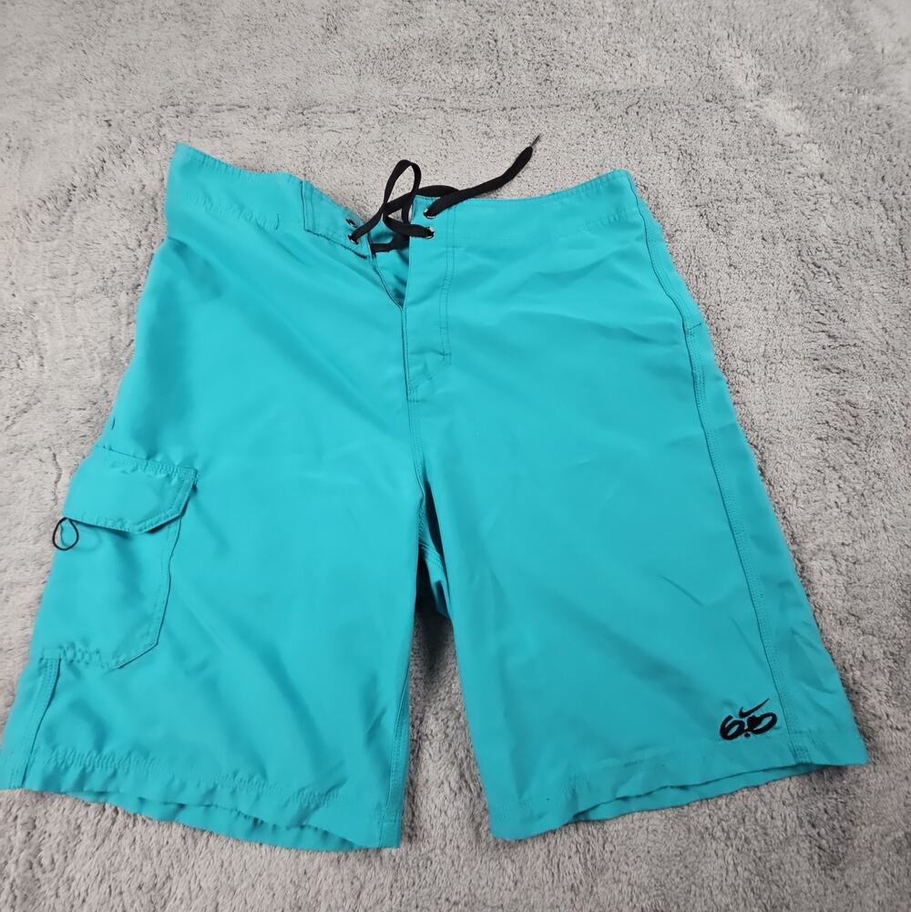 Mens Size 34 Nike 6.0 Mens Teal Board Shorts Swim Trunks with cargo pocket
